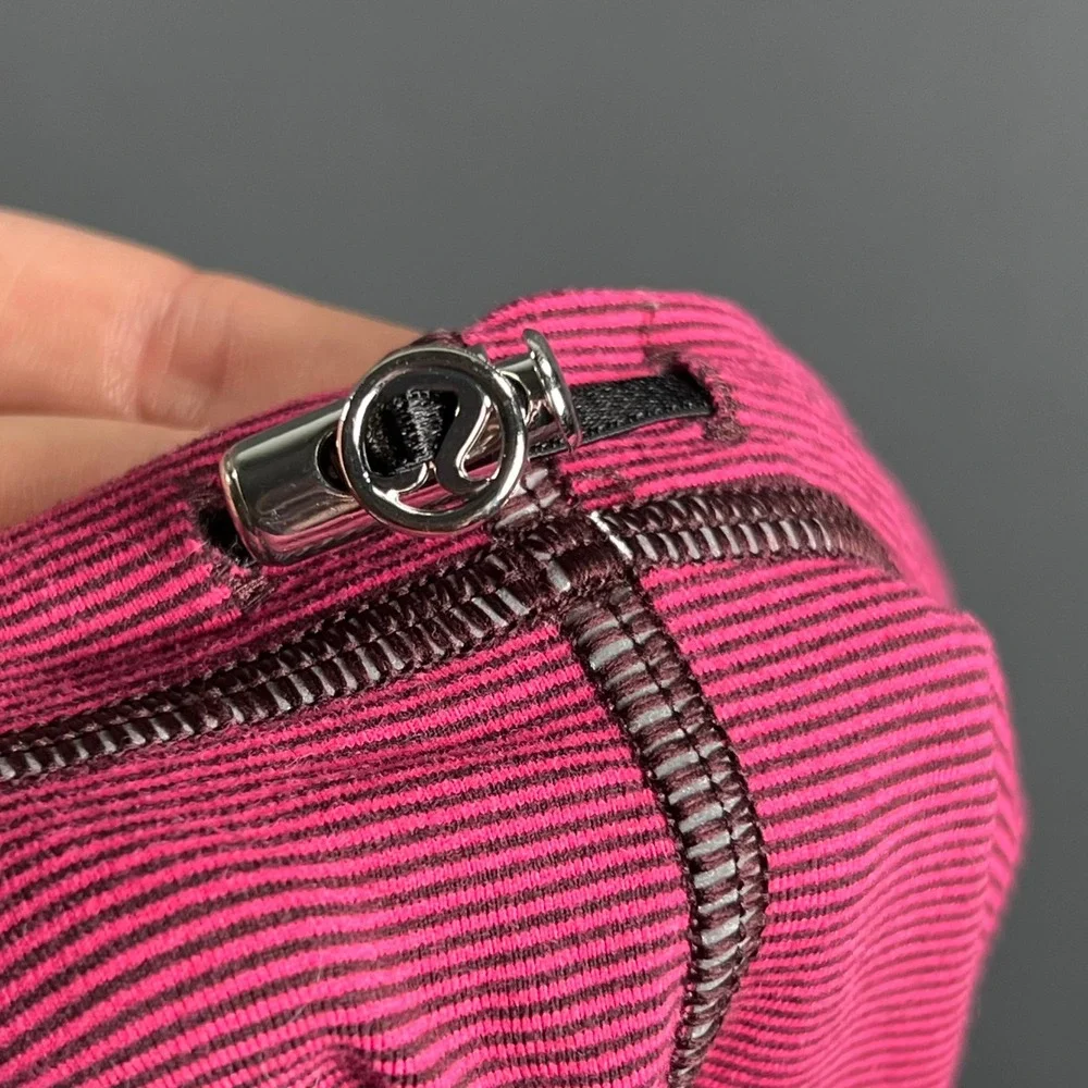 Lululemon Pink Black Stripe Vinyasa Scarf Neck Warmer Infinity Scarf